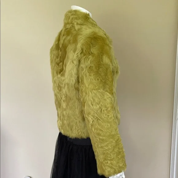 Adrienne Landau Lime Lamb genuine Fur Jacket. - Picture 4 of 8
